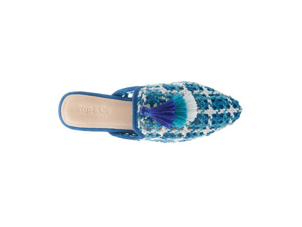 London Rag MARIANA WOVEN FLAT MULES WITH TASSELS