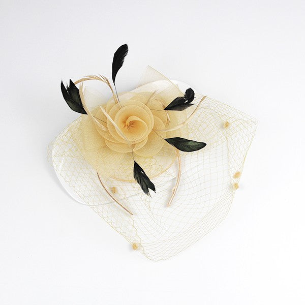 FLOWER FASCINATOR HEADBAND W/ CLIP