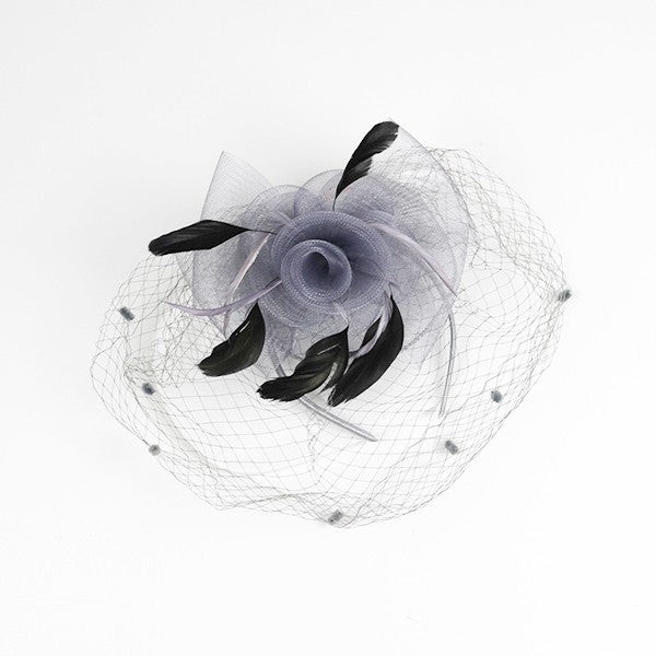 FLOWER FASCINATOR HEADBAND W/ CLIP