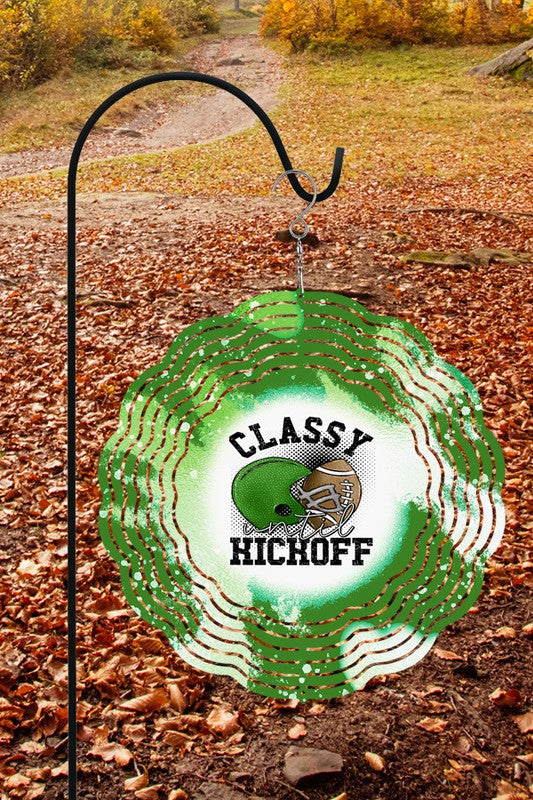 Green Classy Until Kickoff Fall Wind Spinner