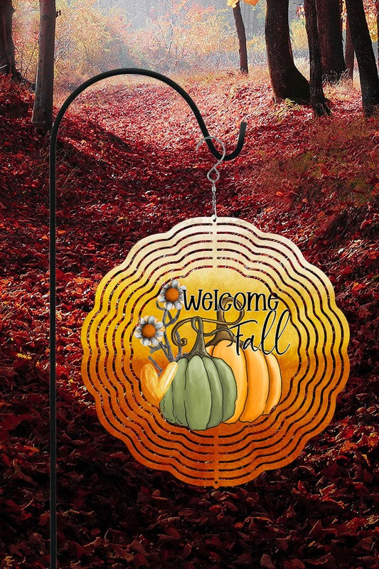 Home Decor Welcome Fall Pumpkins Wind Spinner