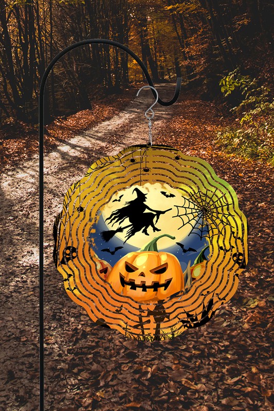 Halloween Decor Flying Witch Pump Wind Spinner