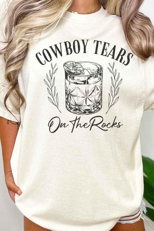 COWBOY TEARS ON THE ROCKS OVERSIZED TEE