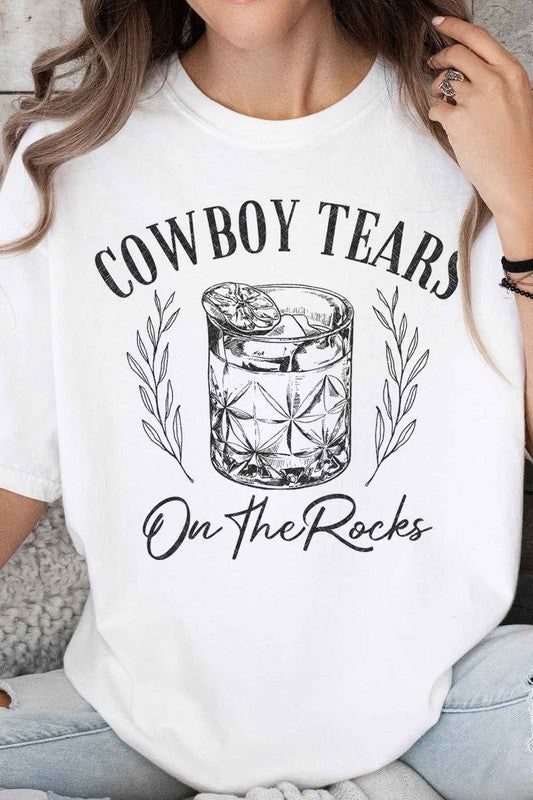 COWBOY TEARS ON THE ROCKS OVERSIZED TEE