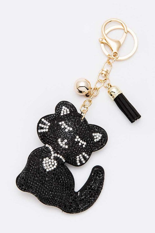 Black Cat Crystal Key Chain