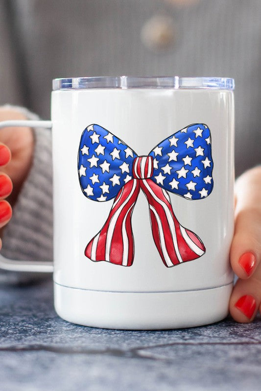 Patriotic American Bow Stainless Steel Cup