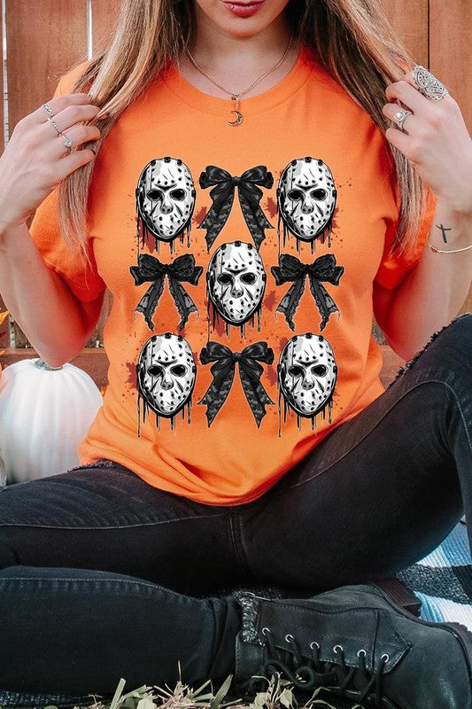 Horror Halloween Coquette Bow Graphic T Shirts