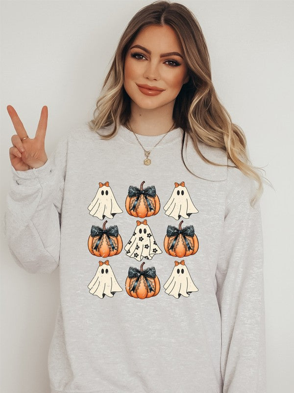 Halloween Ghost Coquette Graphic Sweatshirt