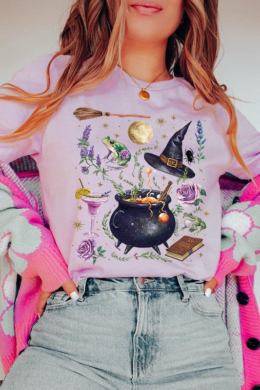 Halloween Witch Collage Graphic Tee