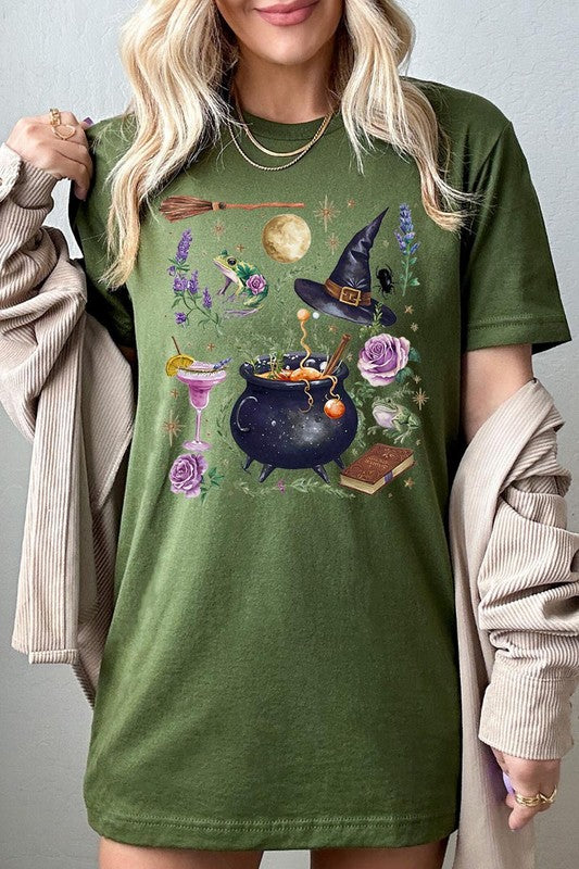 Halloween Witch Collage Graphic Tee