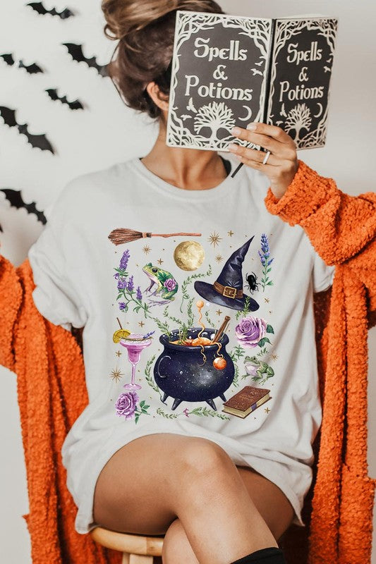 Halloween Witch Collage Graphic Tee