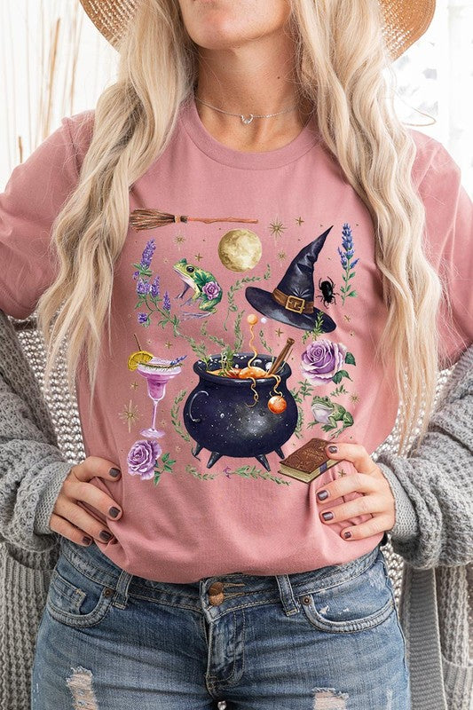 Halloween Witch Collage Graphic Tee