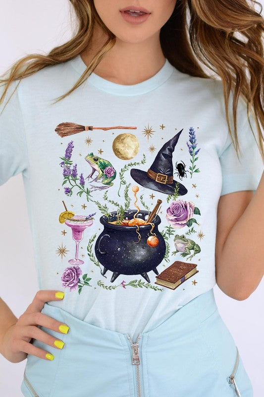 Halloween Witch Collage Graphic Tee