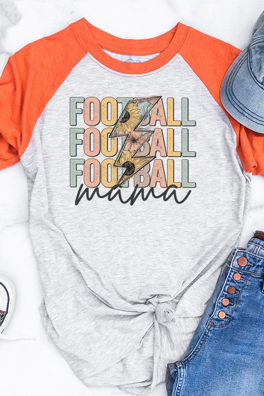 Game Day Football Mama Bolt Stack Raglan