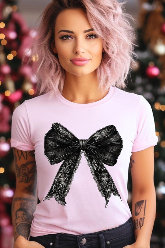 Halloween Gothic Coquette bow Graphic Tee