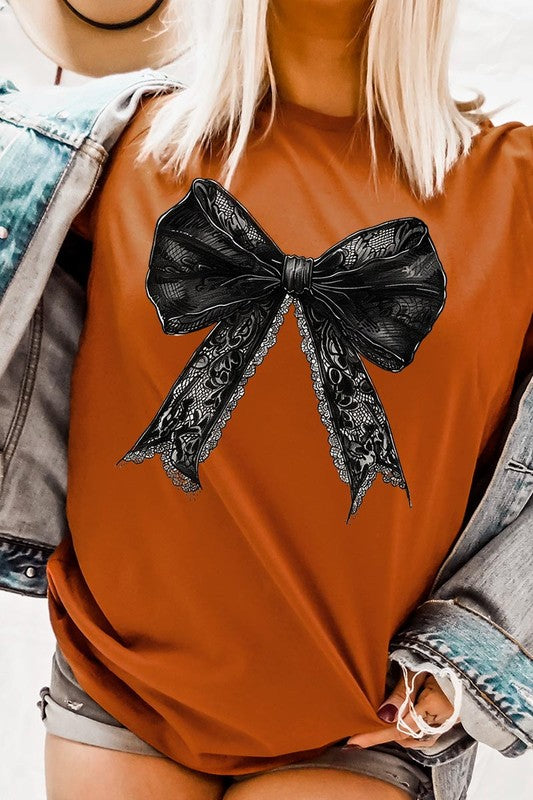 Halloween Gothic Coquette bow Graphic Tee