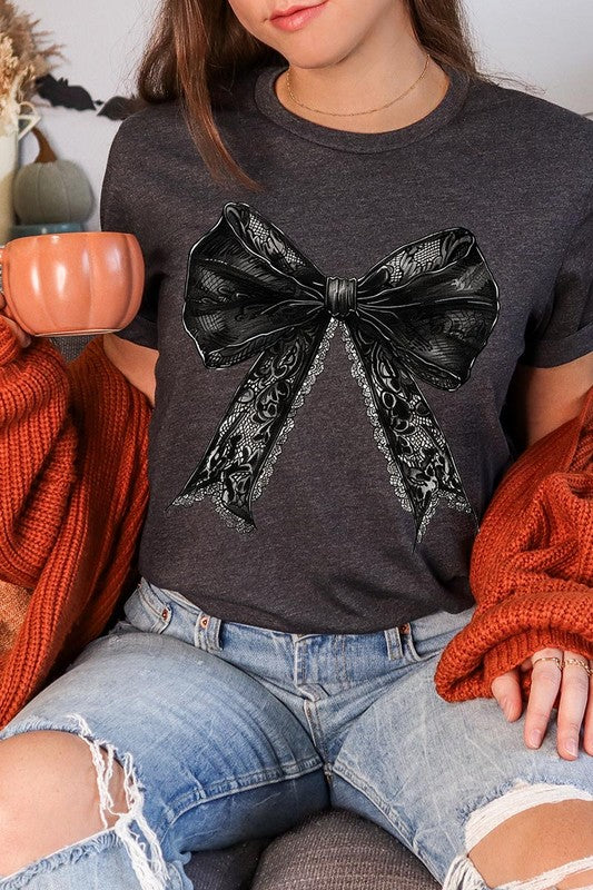 Halloween Gothic Coquette bow Graphic Tee