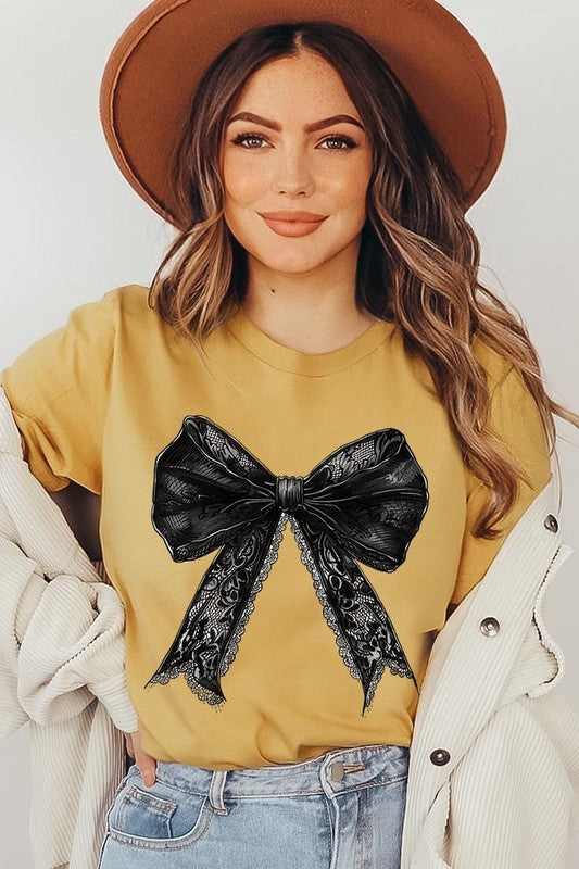 Halloween Gothic Coquette bow Graphic Tee