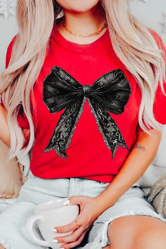 Halloween Gothic Coquette bow Graphic Tee