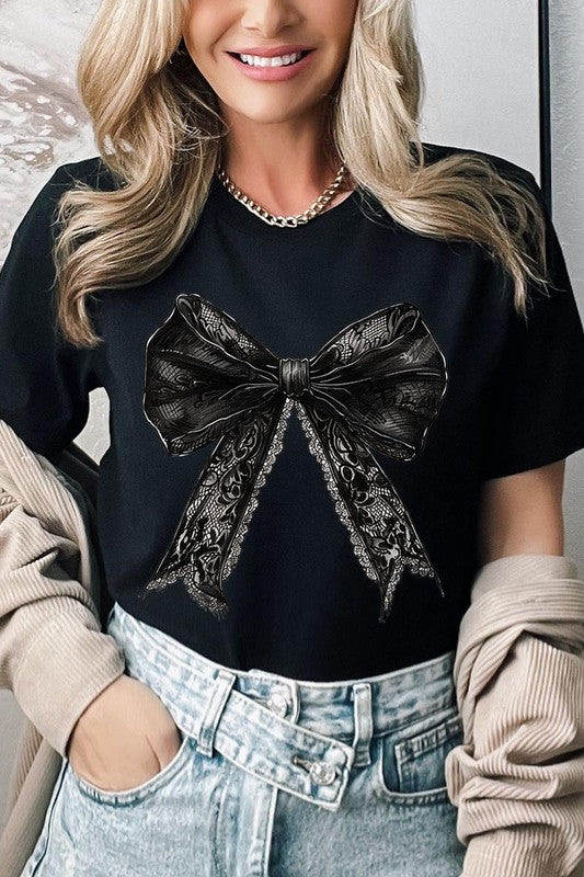 Halloween Gothic Coquette bow Graphic Tee