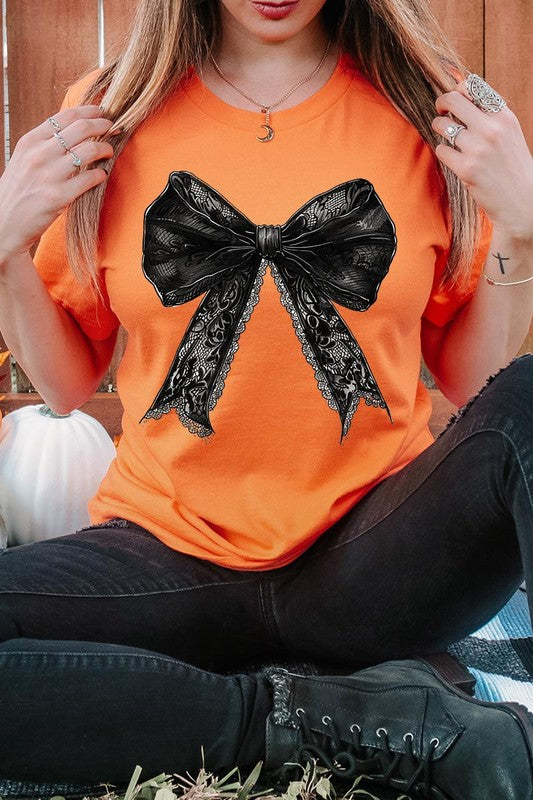 Halloween Gothic Coquette bow Graphic Tee