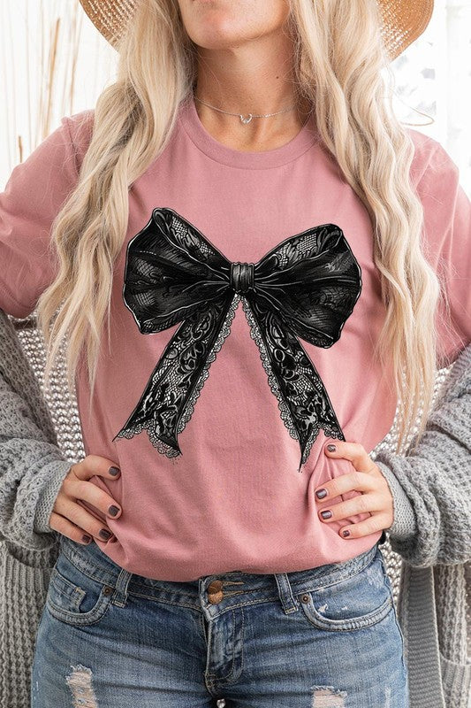 Halloween Gothic Coquette bow Graphic Tee