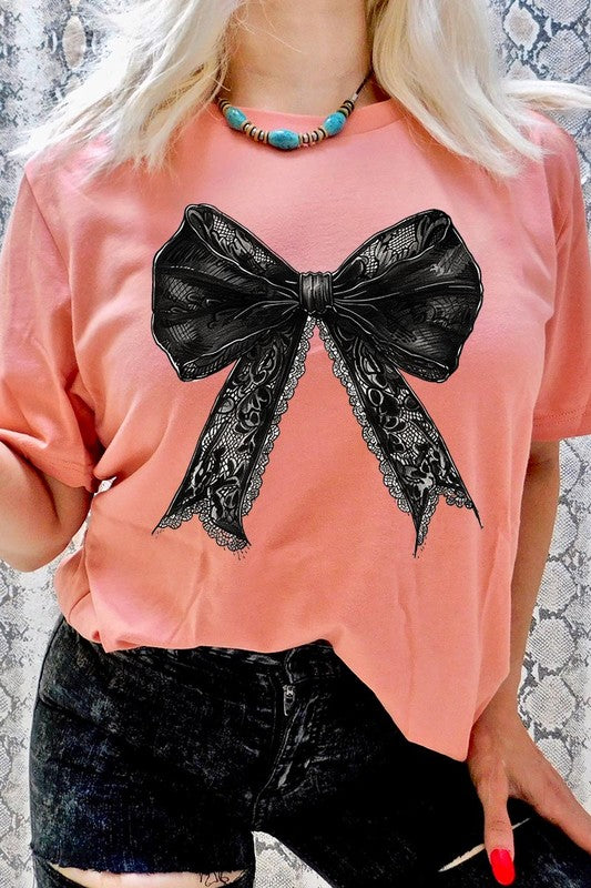 Halloween Gothic Coquette bow Graphic Tee