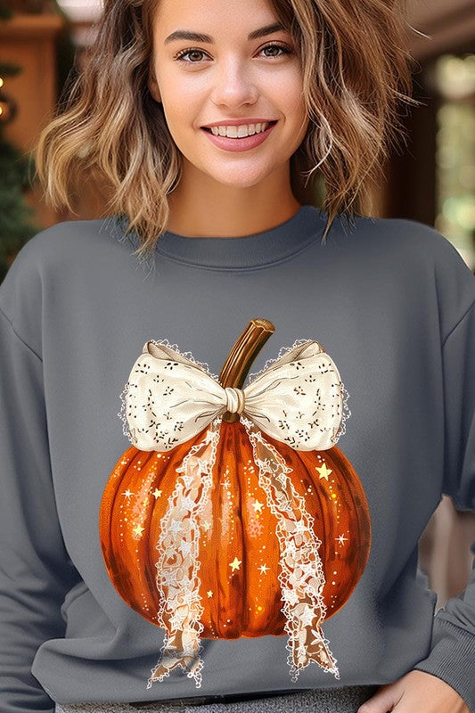 Coquette bow Halloween Pumpkin Fleece Sweatshirts