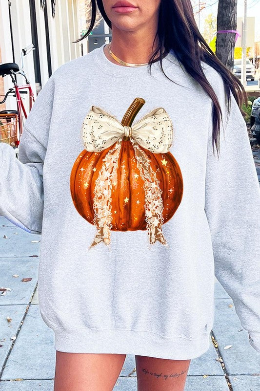 Coquette bow Halloween Pumpkin Fleece Sweatshirts