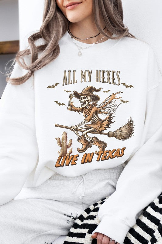 Western Halloween Skeleton Witch Sweatshirt