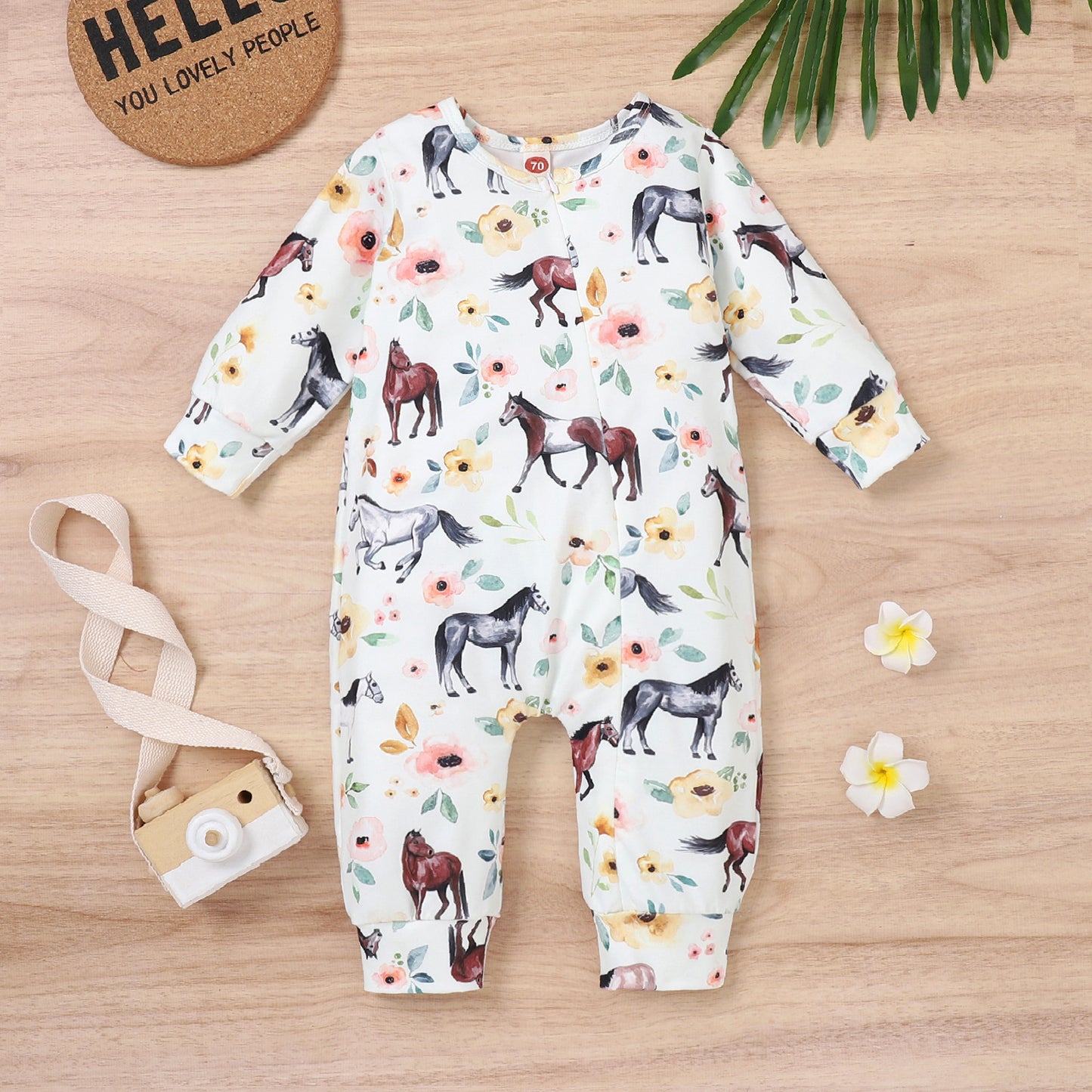 Spring And Autumn Leisure Infant Toddler Multicolor Animal Jumpsuit