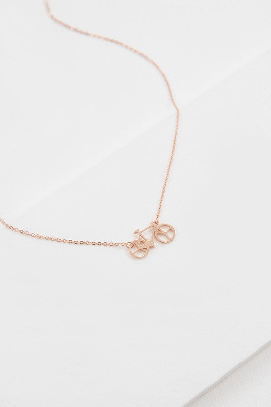 Bicycle Necklace 18K Rose Gold