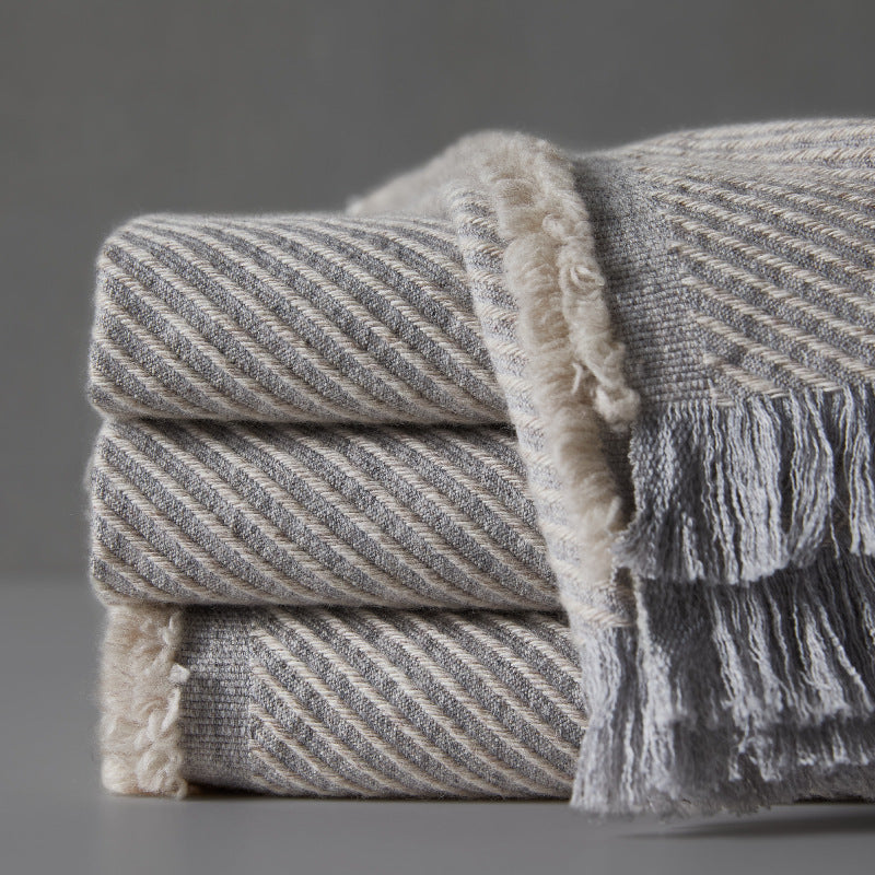 Natural Silk Light Luxury Cashmere & Wool Throw Blanket