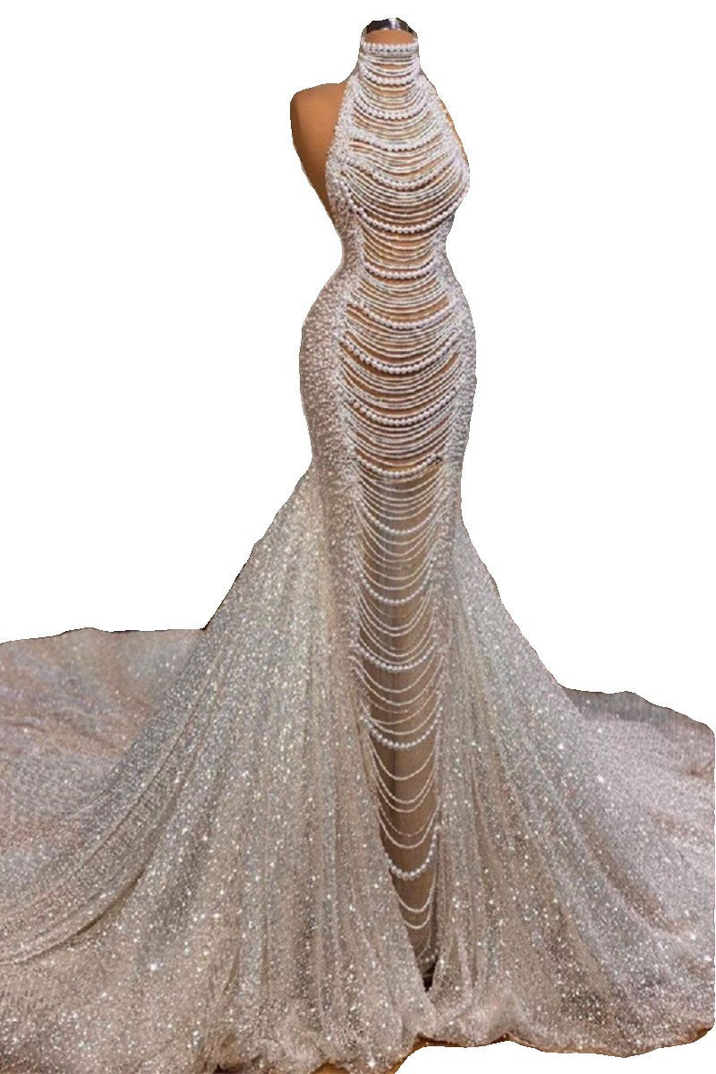 Fashionable High-waisted Fishtail Dress Ladies
